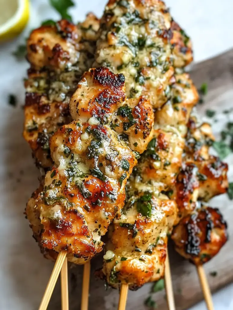 Garlic Parmesan Chicken Skewers