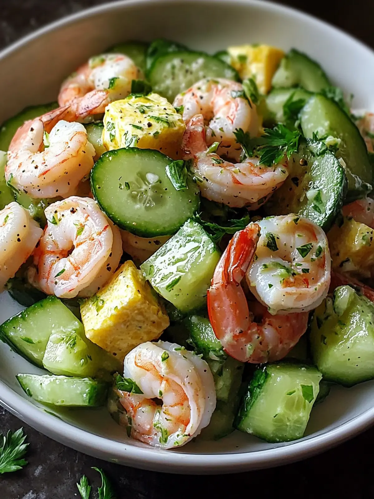 Creamy Cucumber Shrimp Salad
