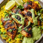 Flavorful Peruvian Chicken & Yellow Rice with Zesty Sauce
