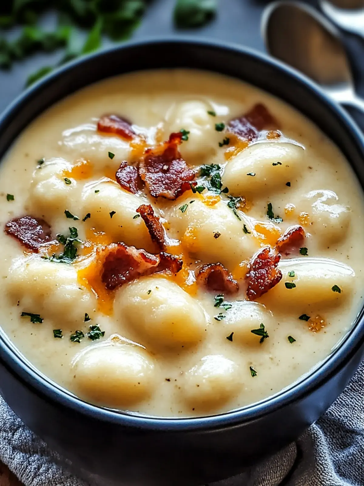 Bacon Cheddar Gnocchi Soup Delight