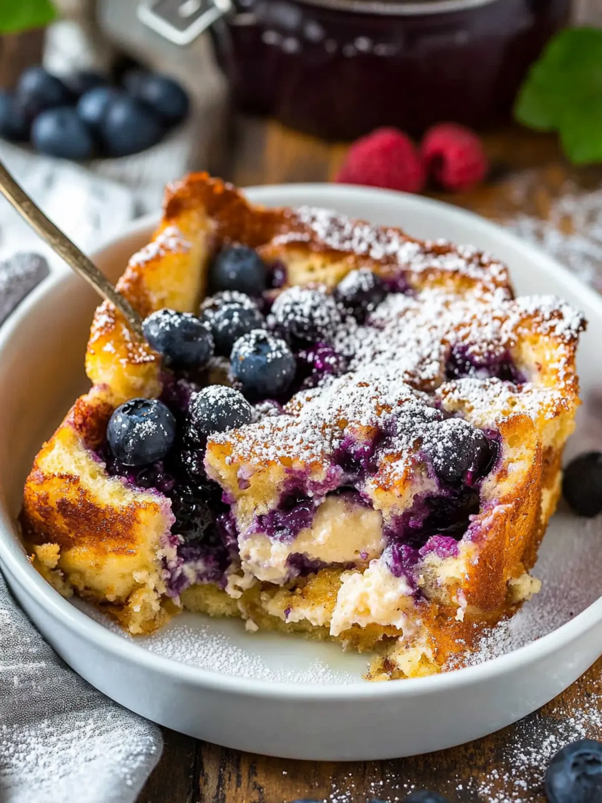 Blueberry Cream Cheese French Toast Casserole