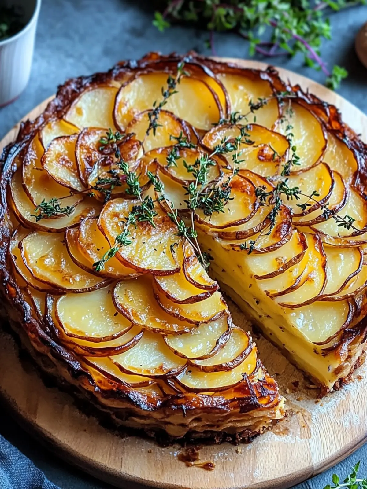 Crispy Balsamic-Thyme Potato Torte