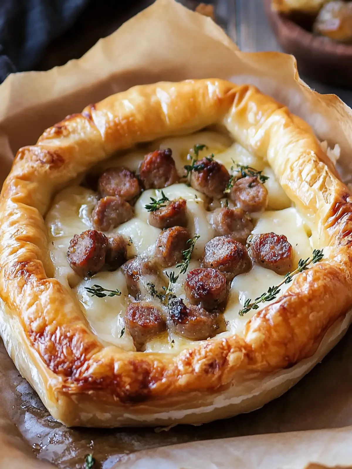 Sausage Baked Brie Appetizer