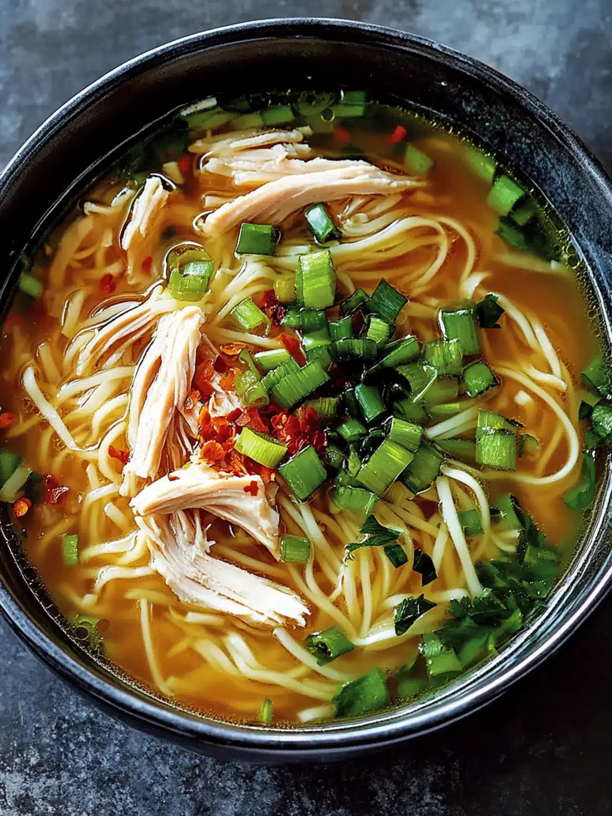 Classic Ginger Garlic Chicken Noodle Soup