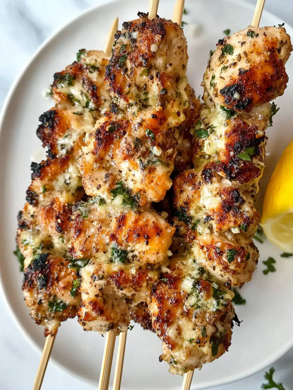 Garlic Parmesan Chicken Skewers