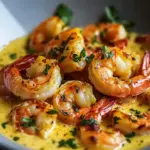 Sautéed Shrimp in Creamy Saffron Sauce