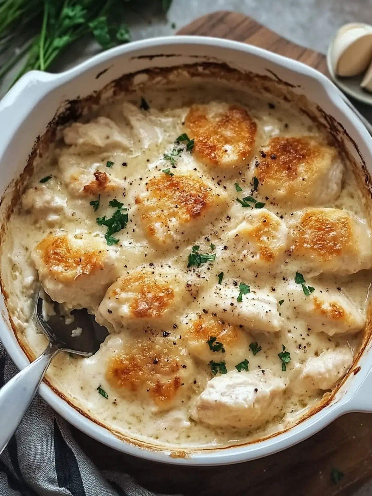 Creamy Swiss Chicken Casserole
