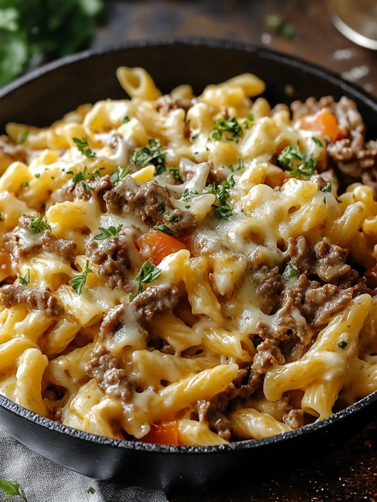 Philly Cheesesteak Pasta Skillet Recipe