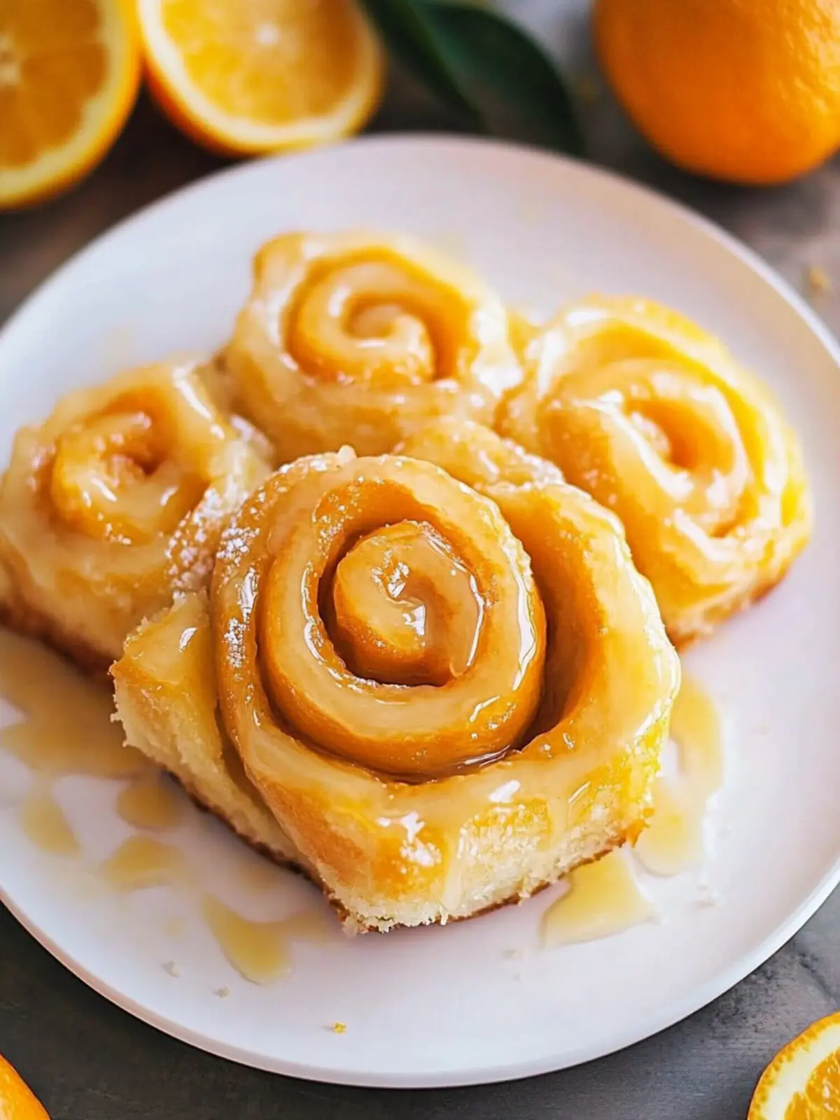 Homemade Glazed Orange Rolls