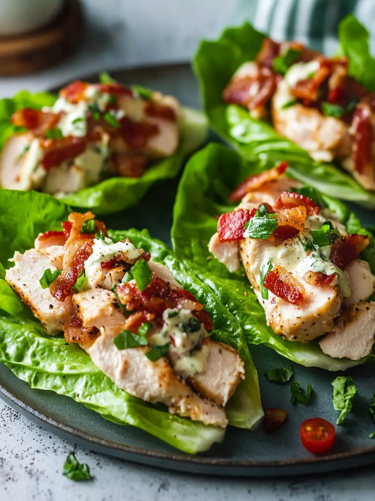 Chicken Bacon Ranch Lettuce Boats