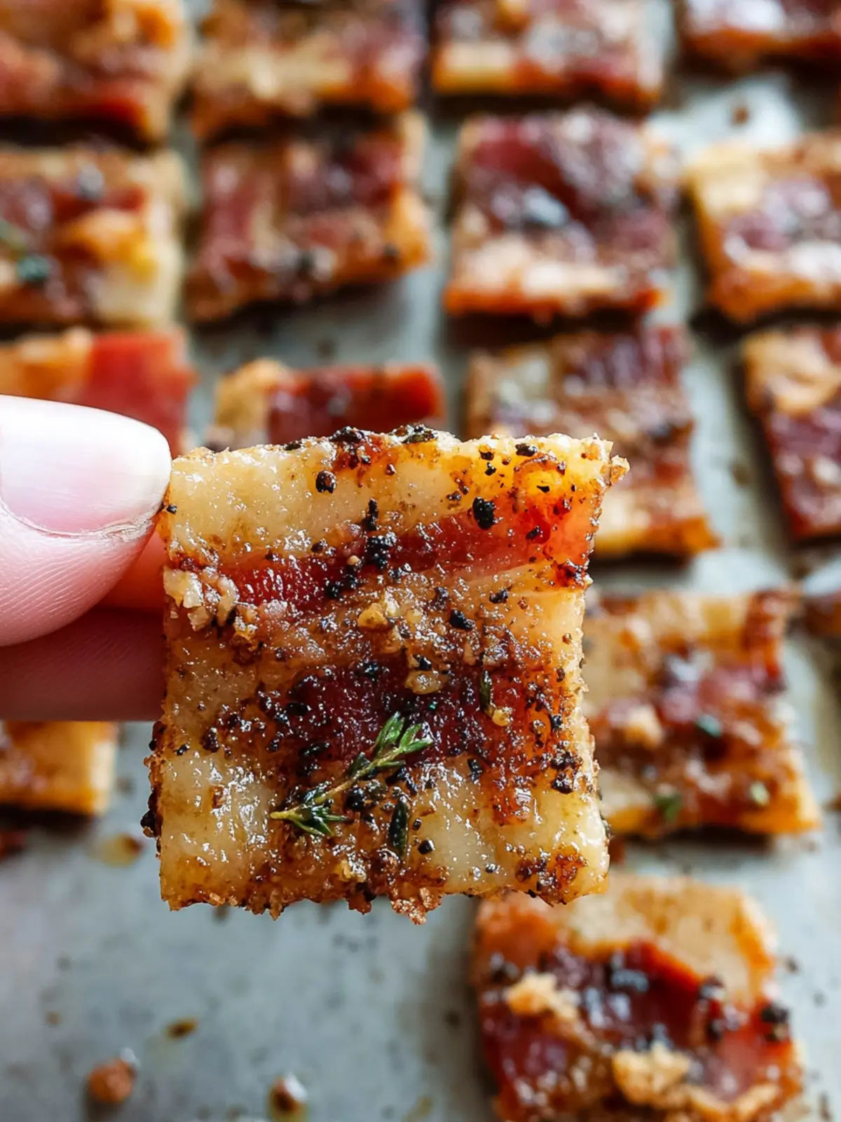 Parmesan Candied Bacon Crackers