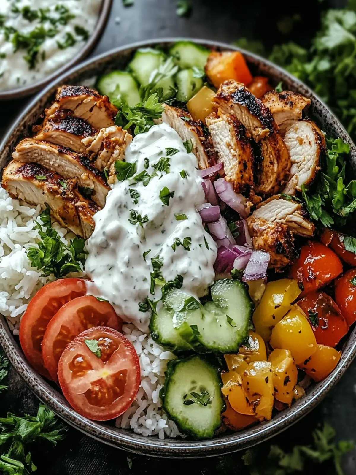 Savory Greek Chicken Gyro Bowls for a Quick Dinner Delight 3 Greek Chicken Gyro Bowls