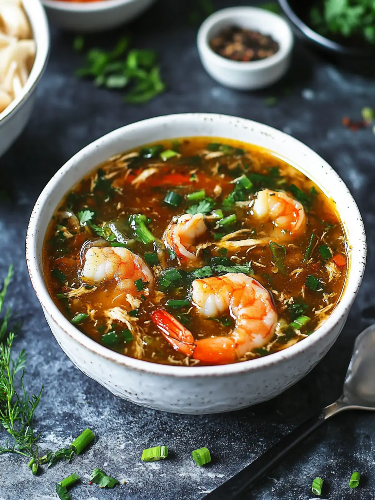 Pak-Chinese Chicken & Prawn Soup