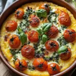 Savory Herbed Polenta Bake with Roasted Tomatoes