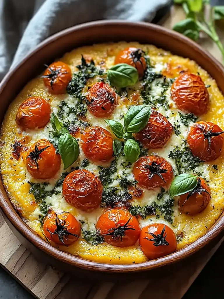 Savory Herbed Polenta Bake with Roasted Tomatoes