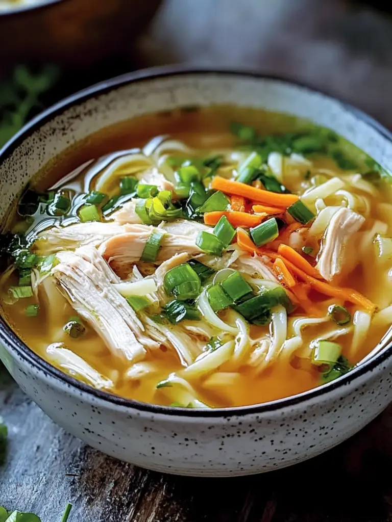 Classic Ginger Garlic Chicken Noodle Soup
