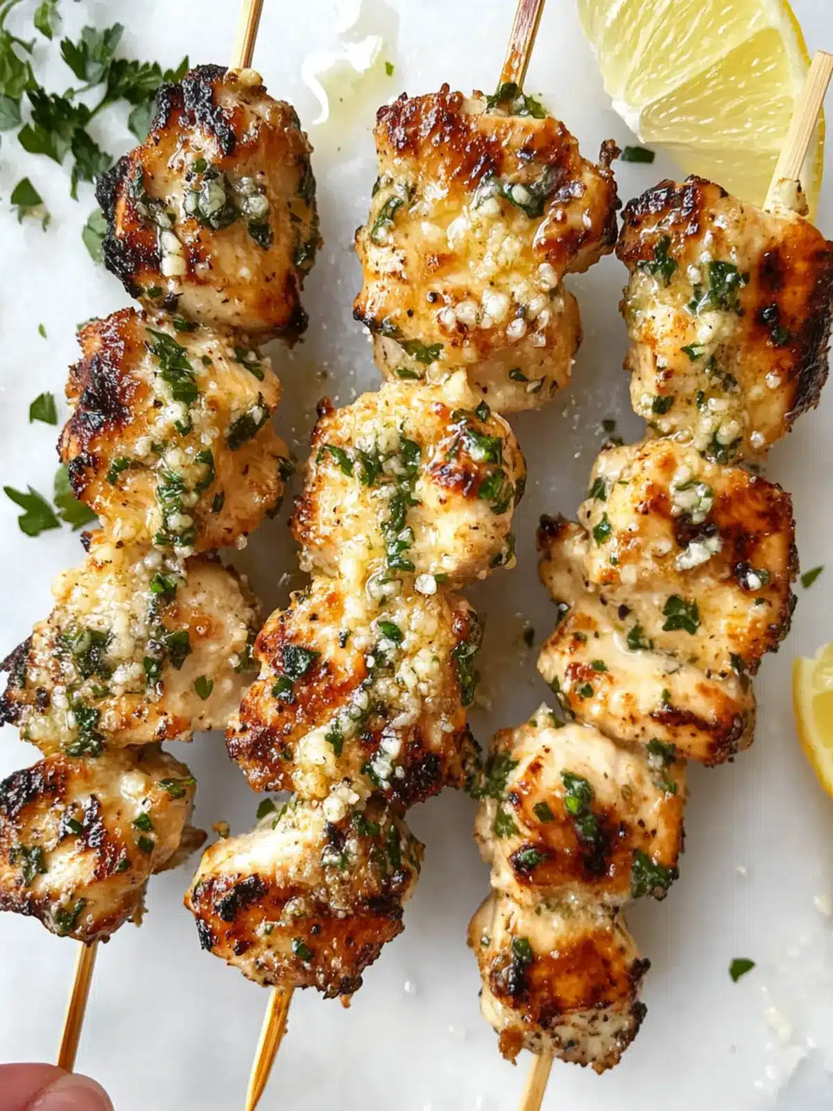 Garlic Parmesan Chicken Skewers