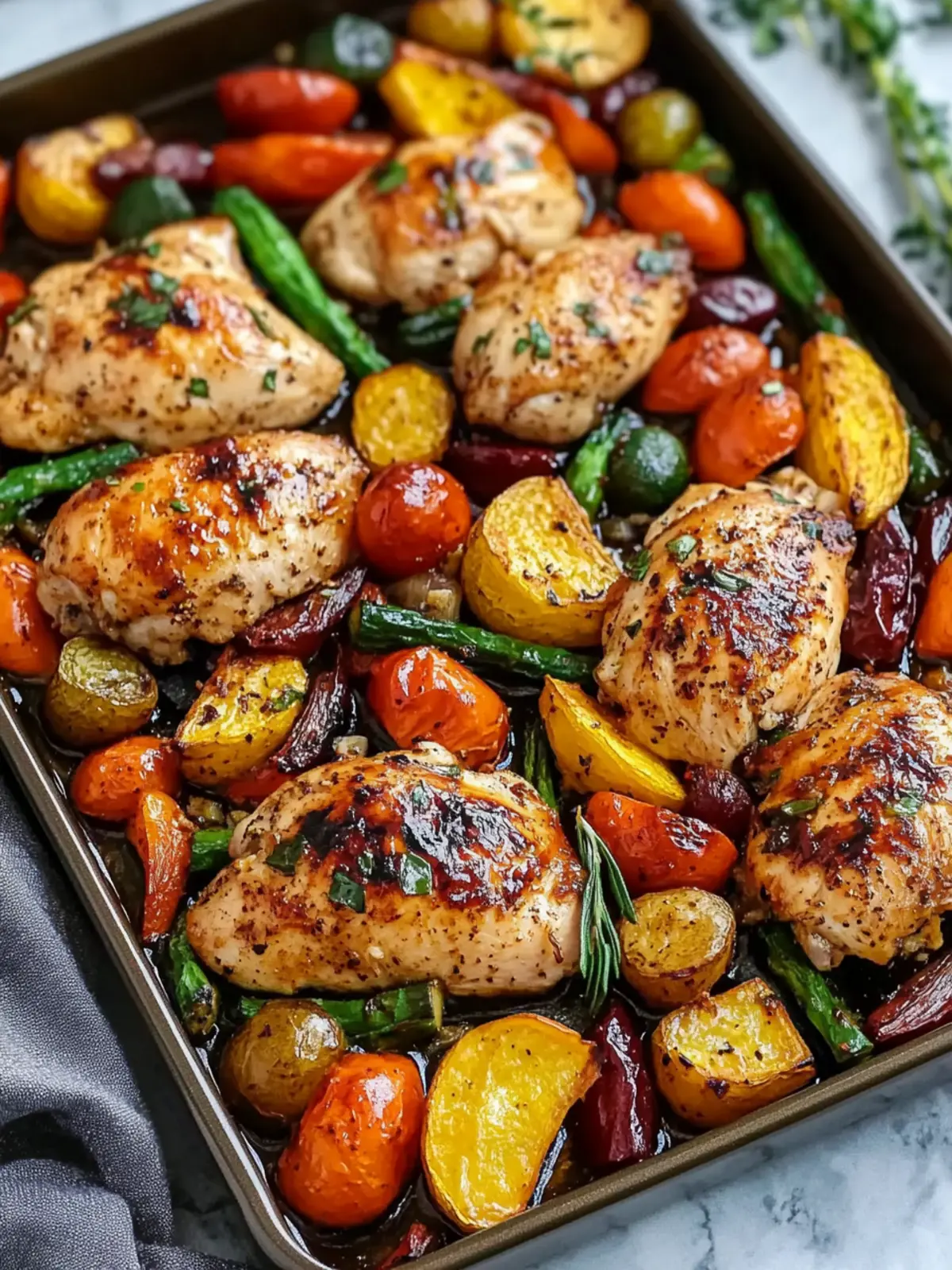 Balsamic Glazed Chicken and Veggies (Sheet Pan)