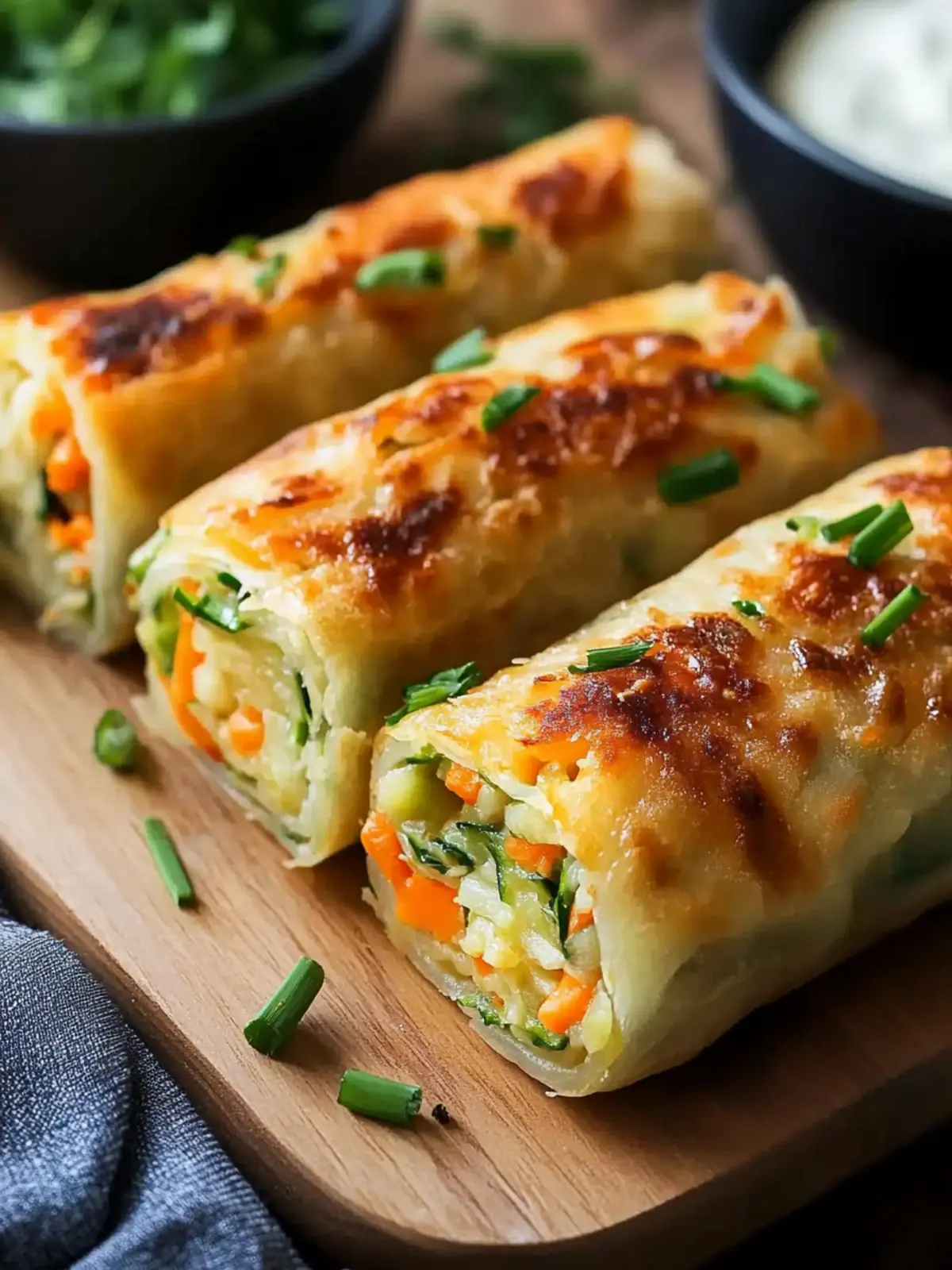Cheesy Baked Vegetable Rolls