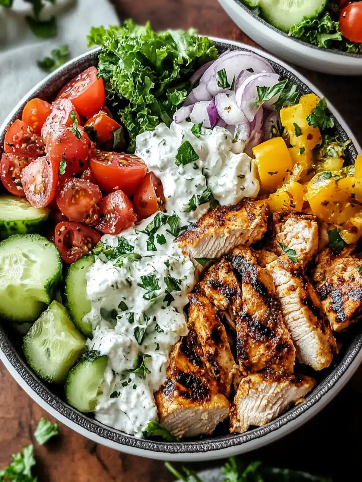 Savory Greek Chicken Gyro Bowls for a Quick Dinner Delight 2 Greek Chicken Gyro Bowls
