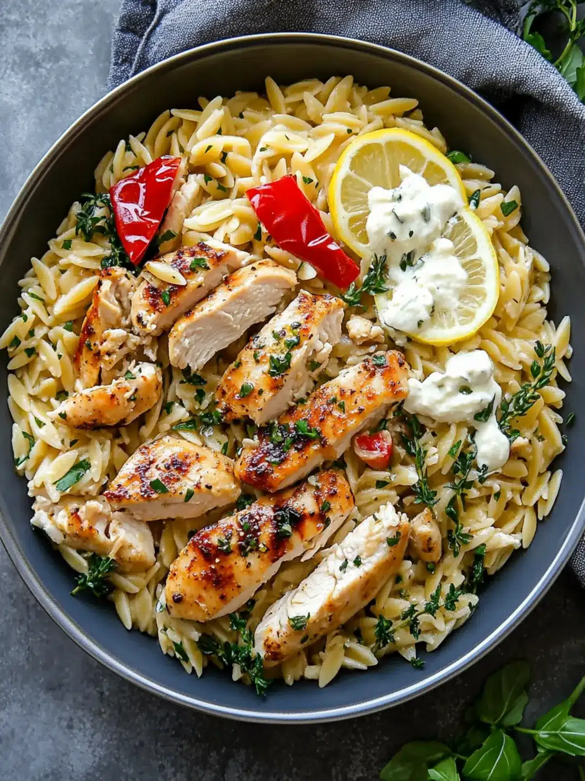 Lemon-Feta Chicken and Orzo