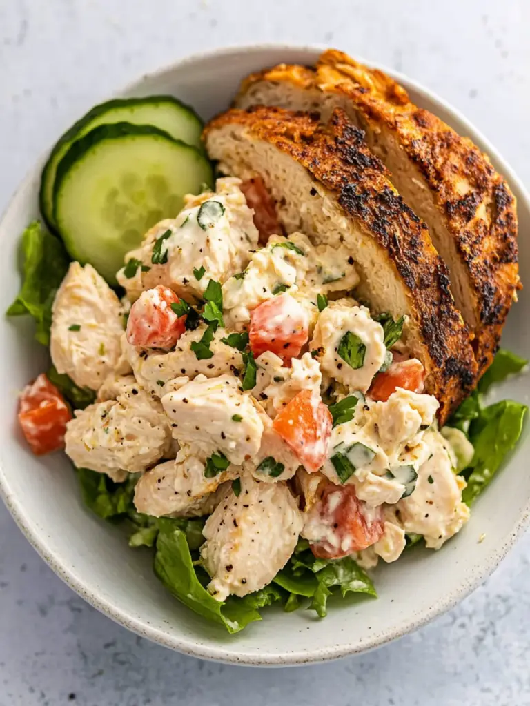 Cottage Cheese Chicken Salad with Greek Yogurt