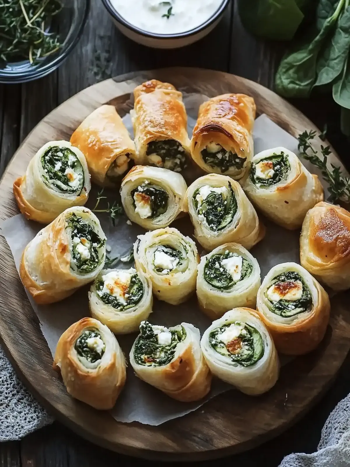 Spinach Feta Mini Rolls: Quick & Irresistible Appetizers 3 Spinach Feta Mini Rolls
