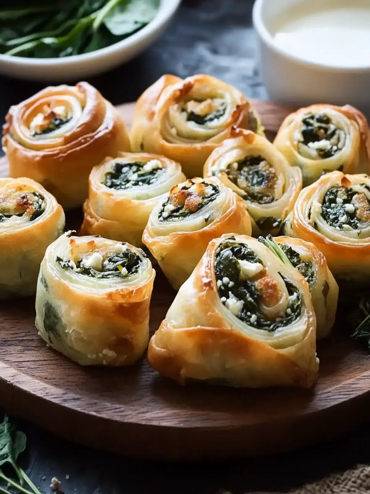 Spinach Feta Mini Rolls: Quick & Irresistible Appetizers 4 Spinach Feta Mini Rolls