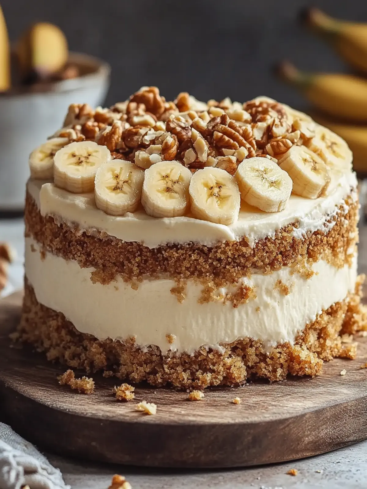 Banana Walnut Cream Cake – Moist & Nutty