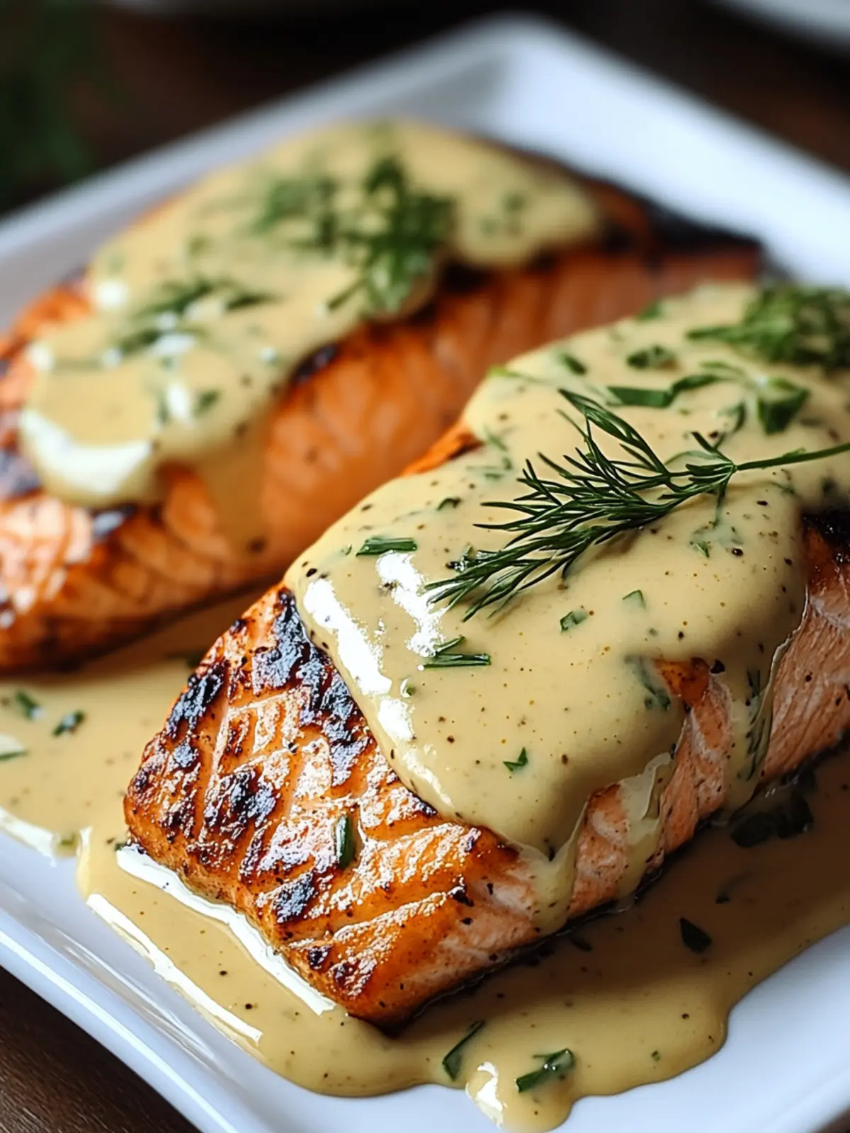 Grilled Salmon with Dijon Mustard Sauce