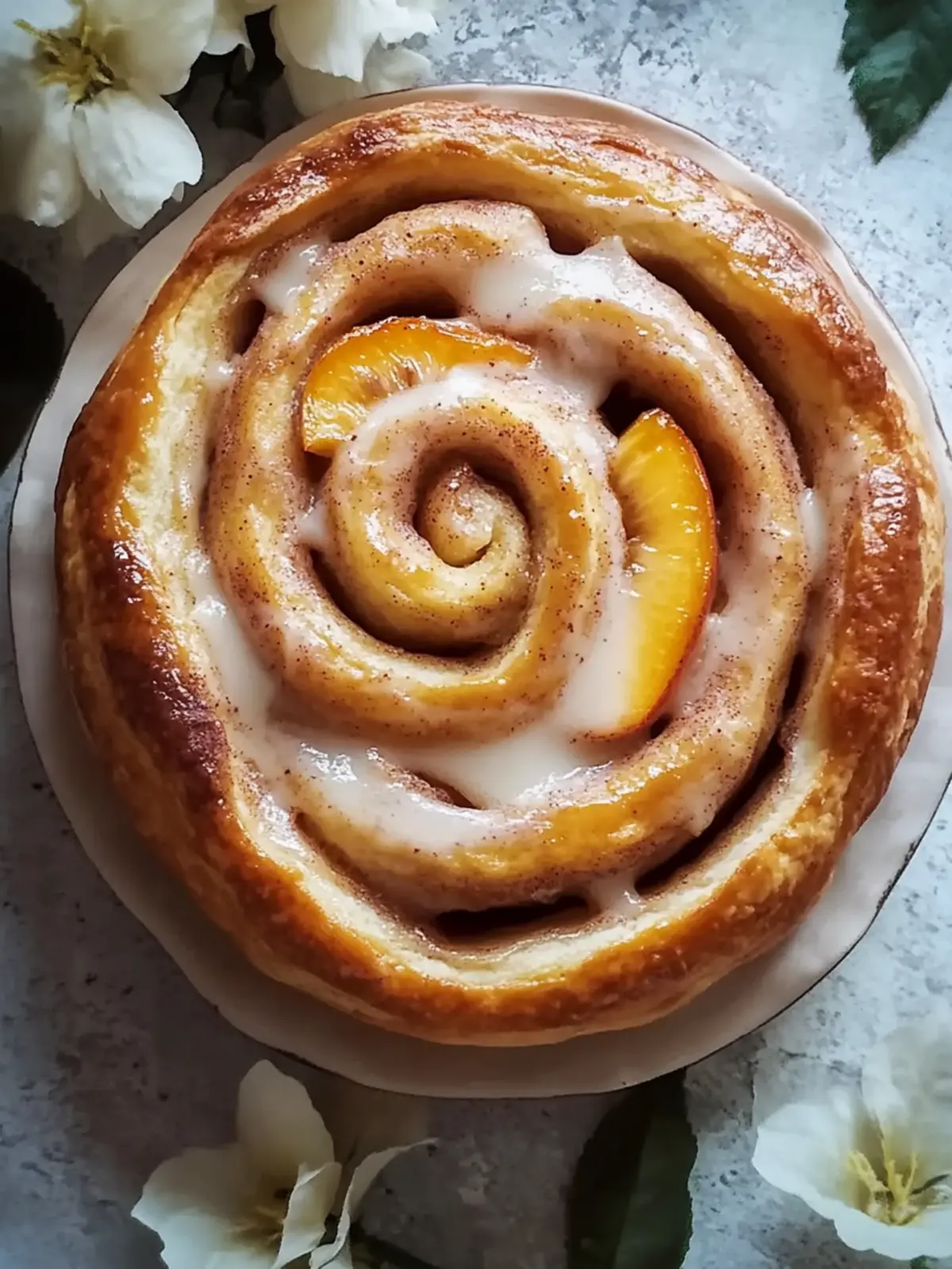 Peach Pie Cinnamon Rolls