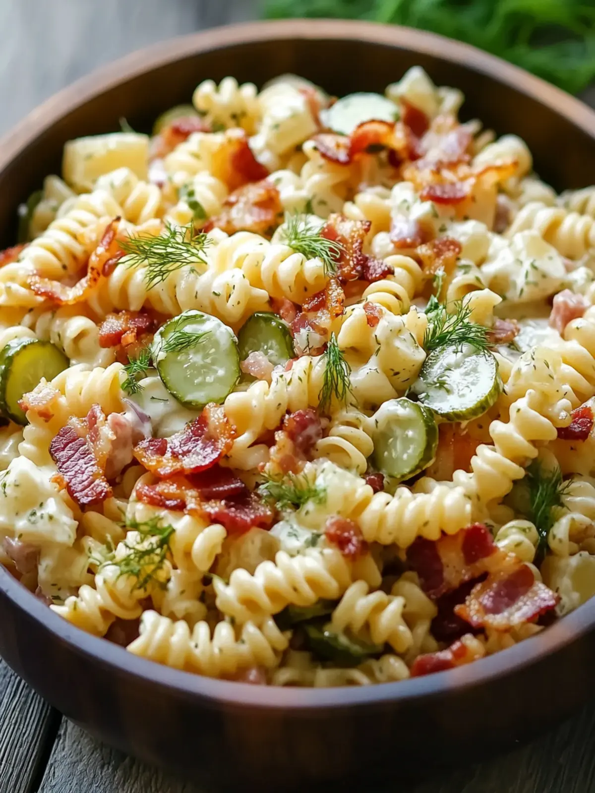 Dill Pickle Bacon Pasta Salad