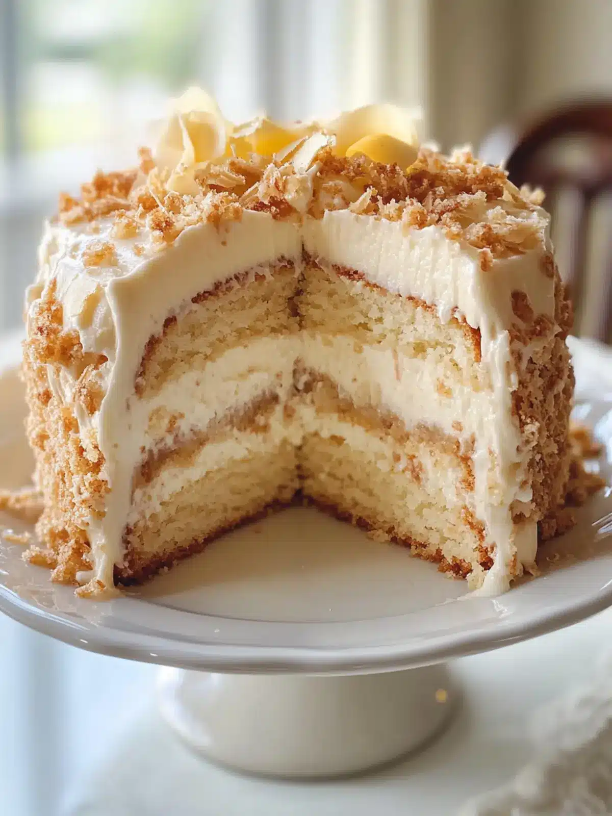 White German Chocolate Cake with Cheesecake Center