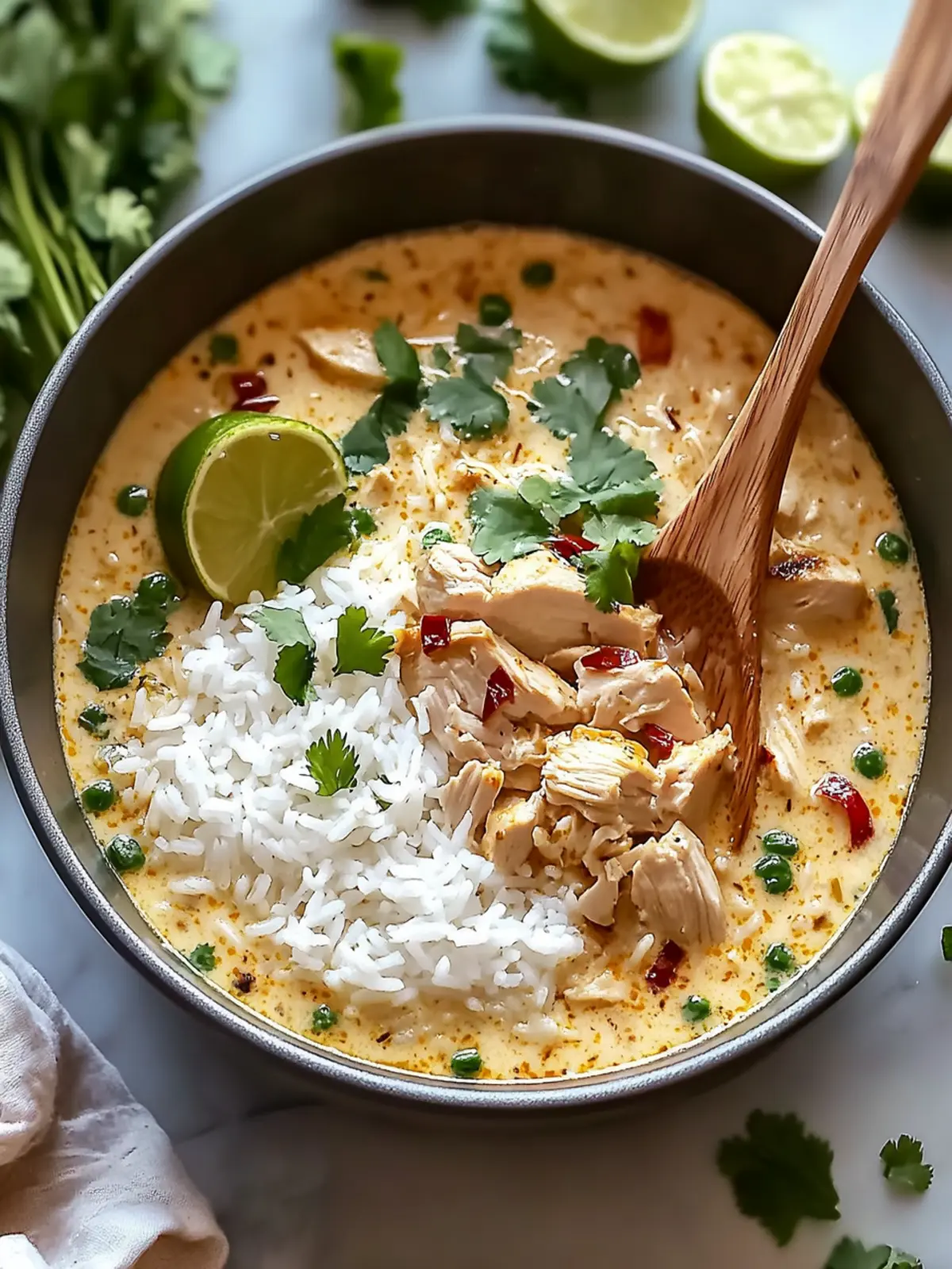 One-Pot Coconut Chicken Brothy Rice