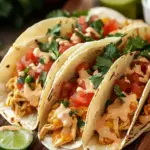 Slow Cooker Queso Chicken Tacos