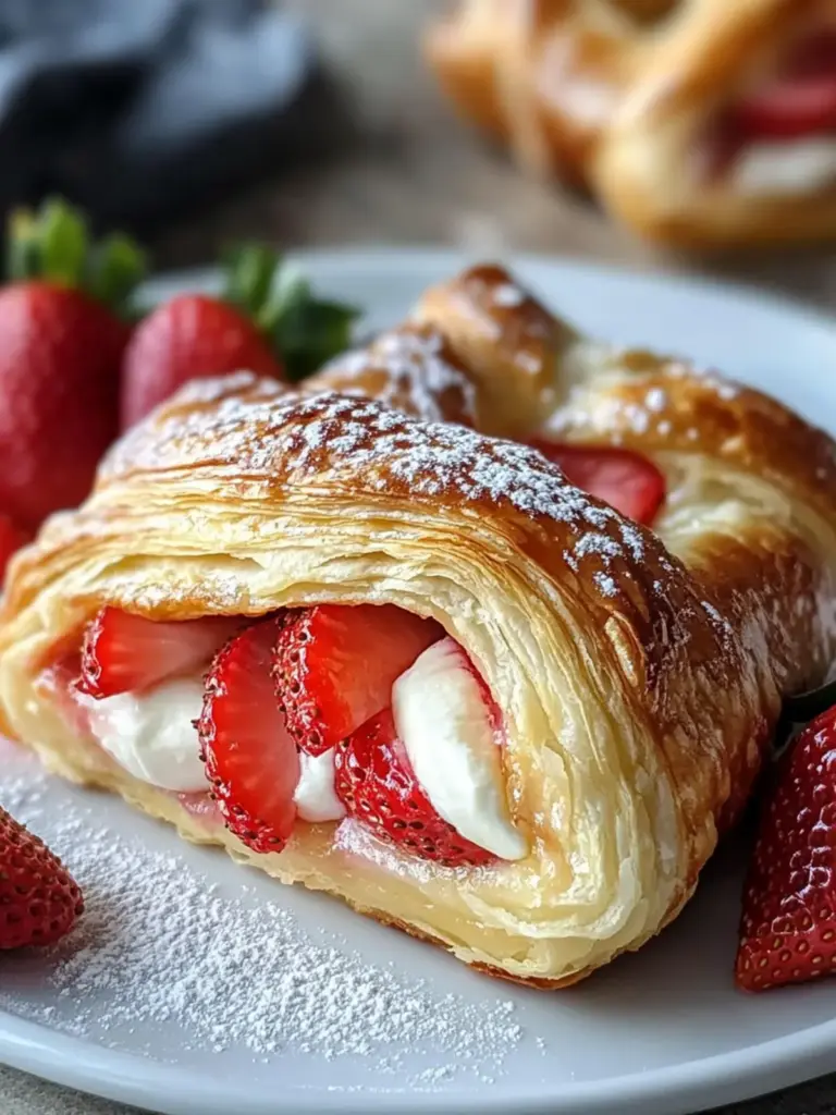 Strawberry Cream Cheese Danish with Flaky Puff Pastry