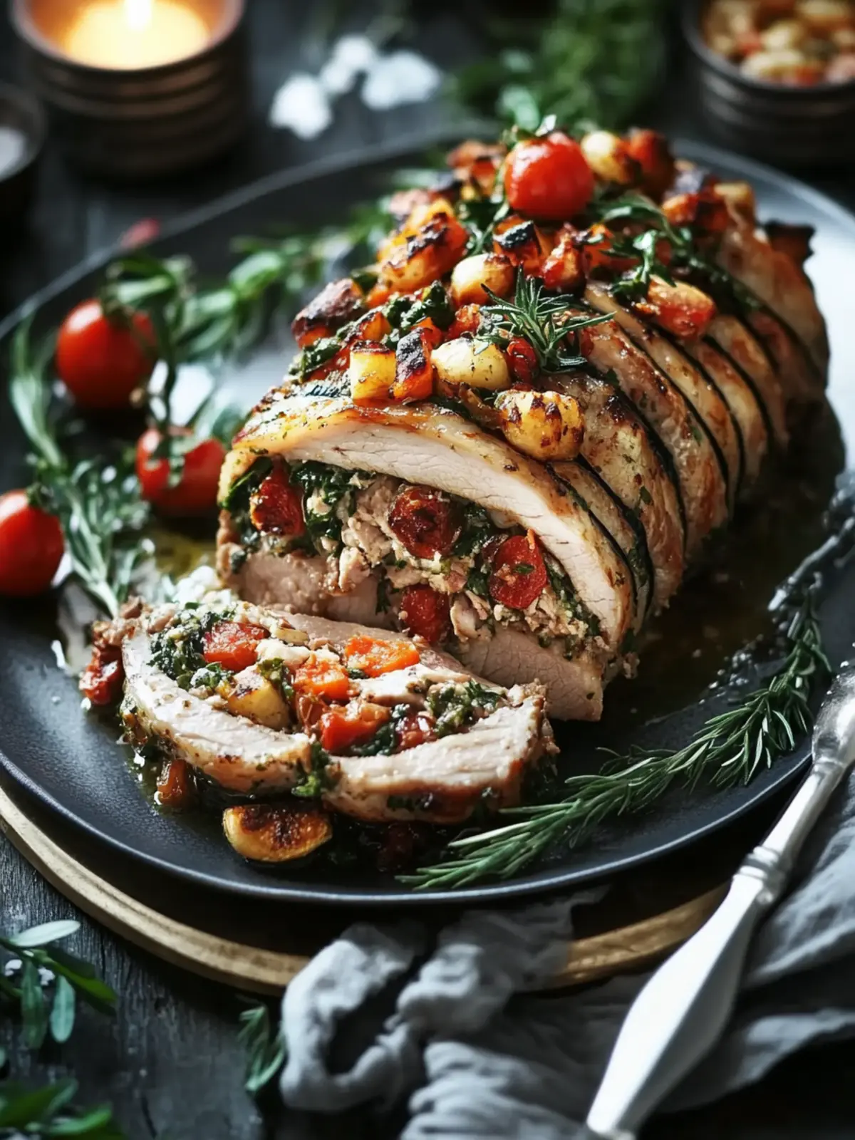 Mediterranean Stuffed Pork Loin