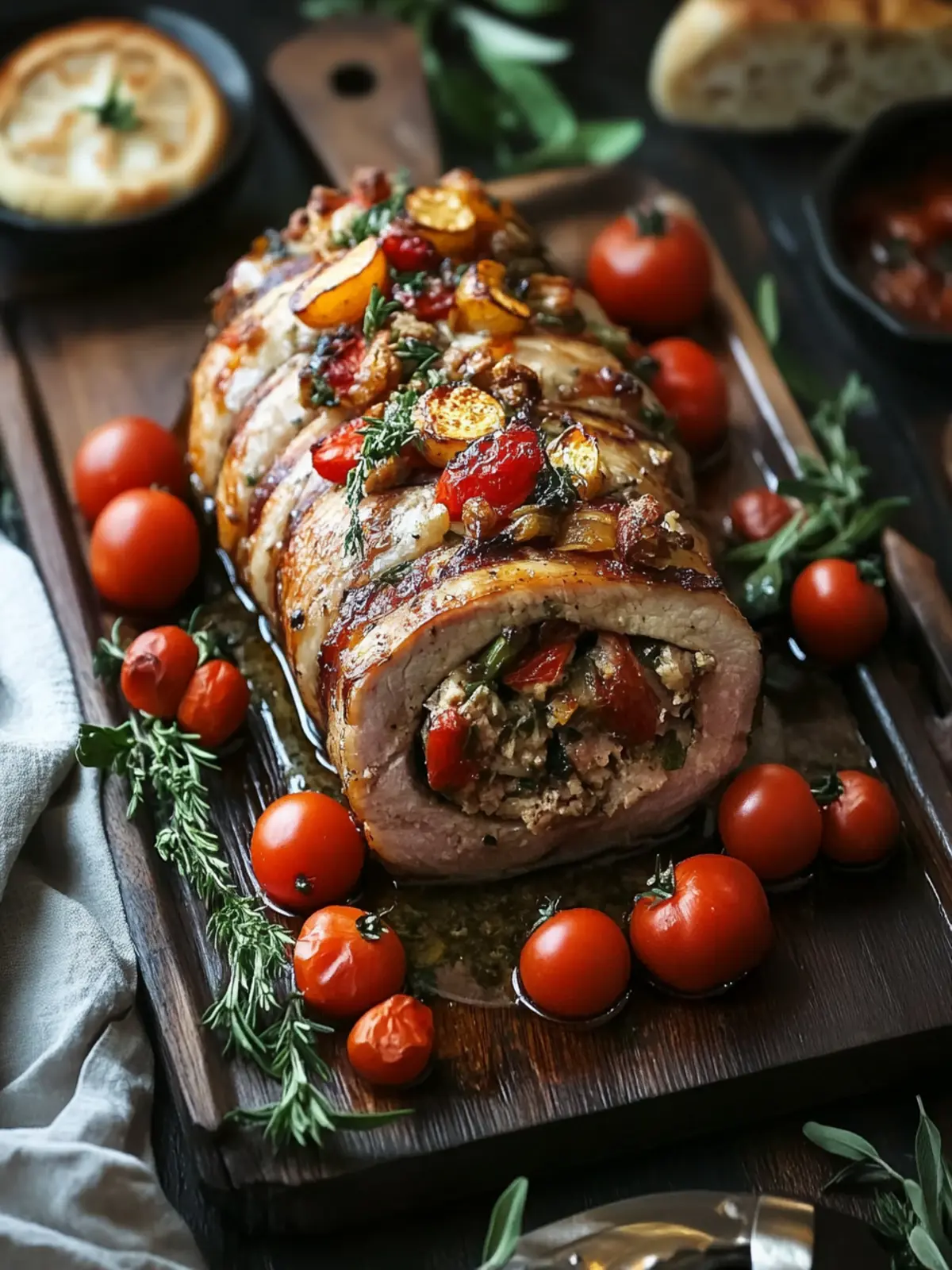 Mediterranean Stuffed Pork Loin