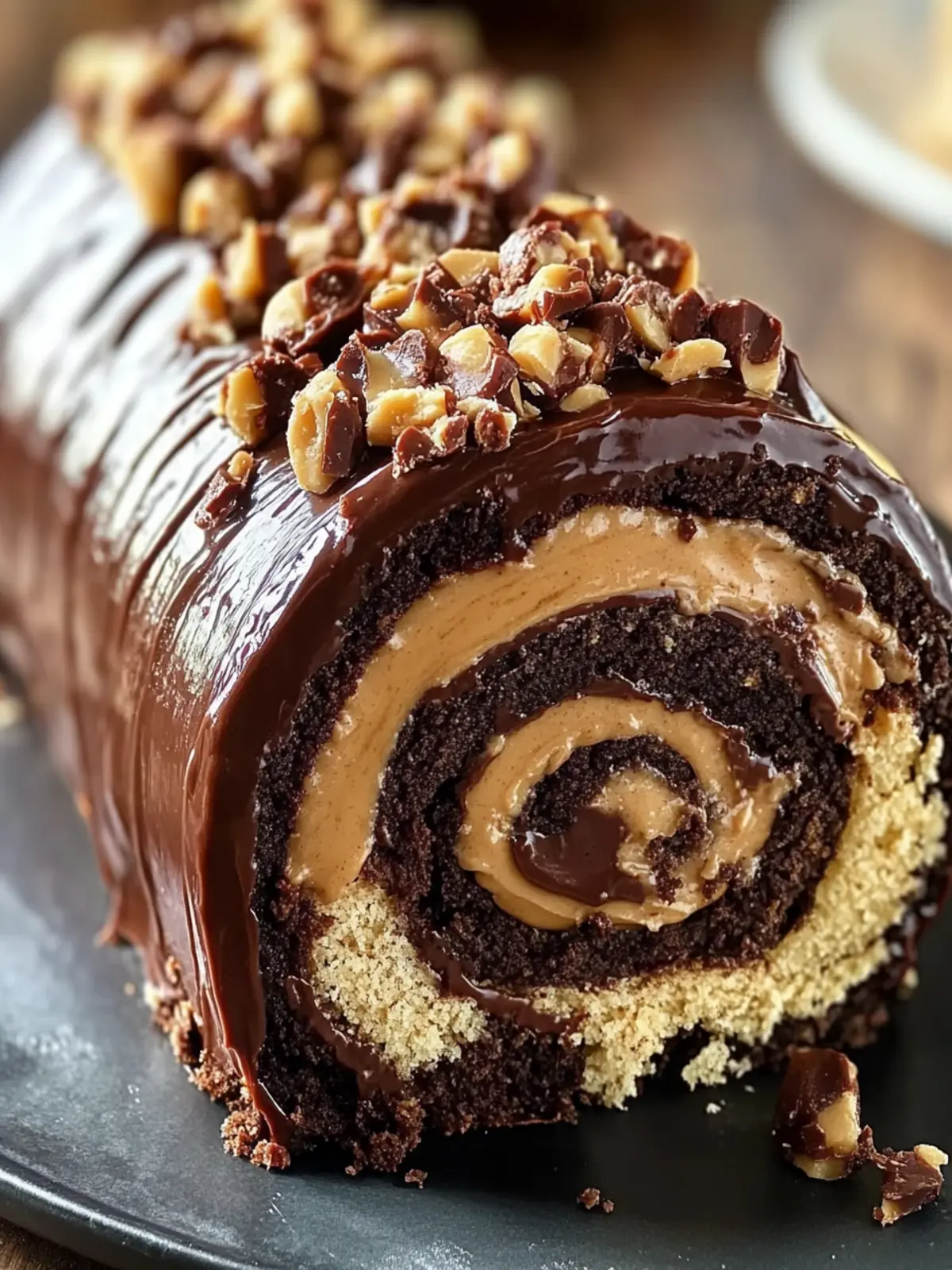 Decadent Peanut Butter Cup Chocolate Roll Recipe