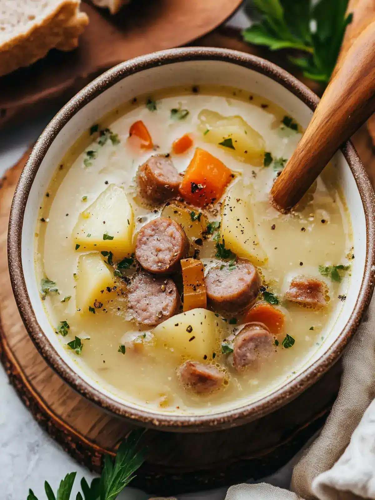 Classic German Potato Soup With Sausage