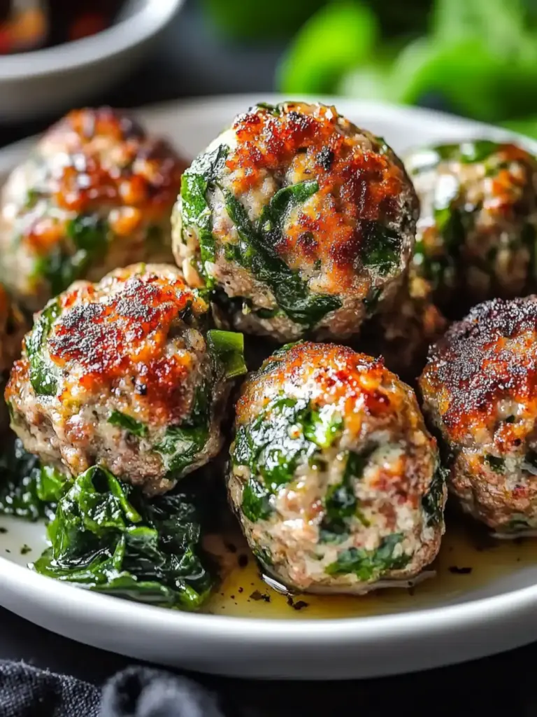 Spinach Garlic Meatballs Recipe