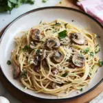 Mushroom and Garlic Spaghetti Dinner