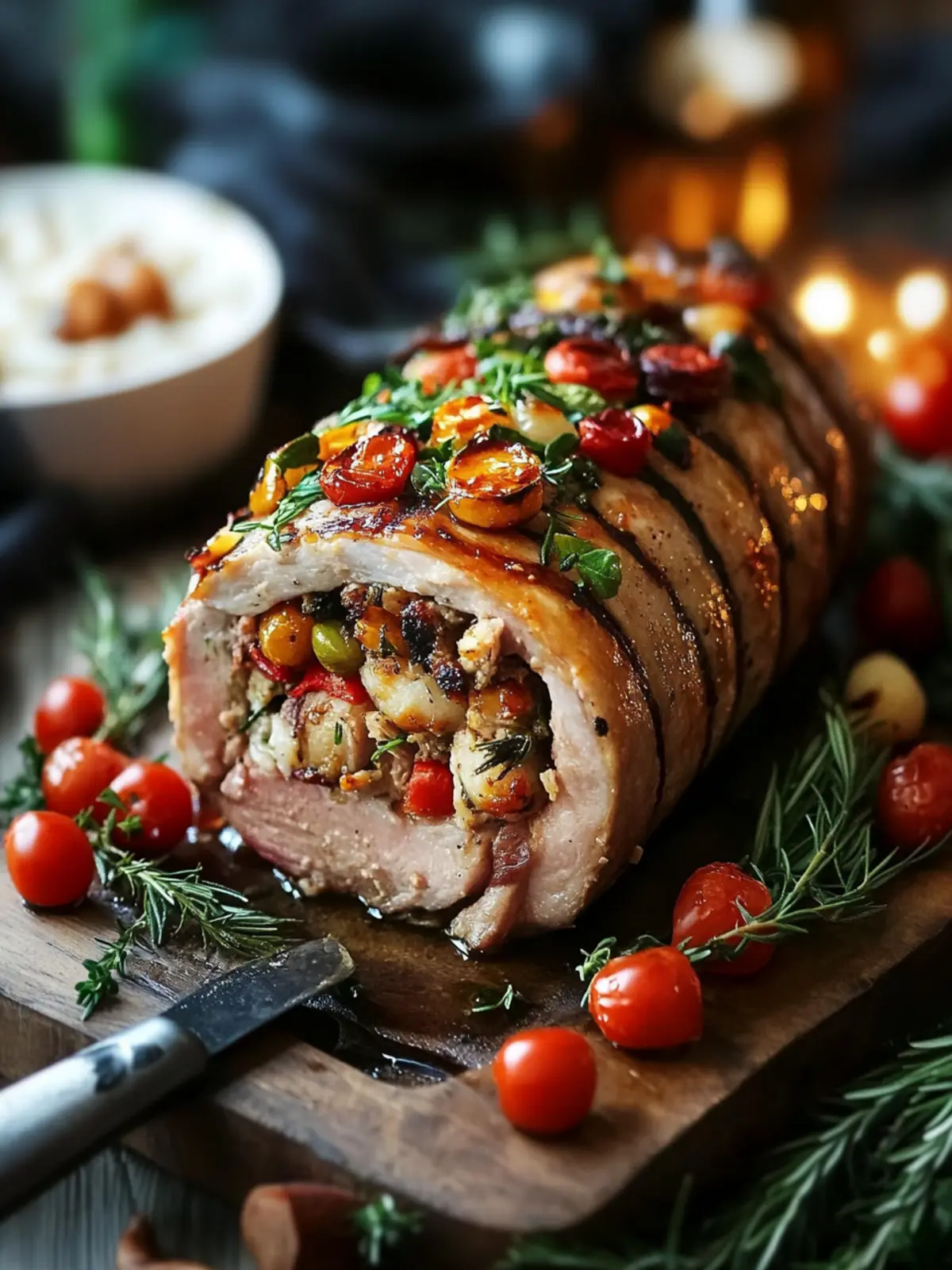 Mediterranean Stuffed Pork Loin