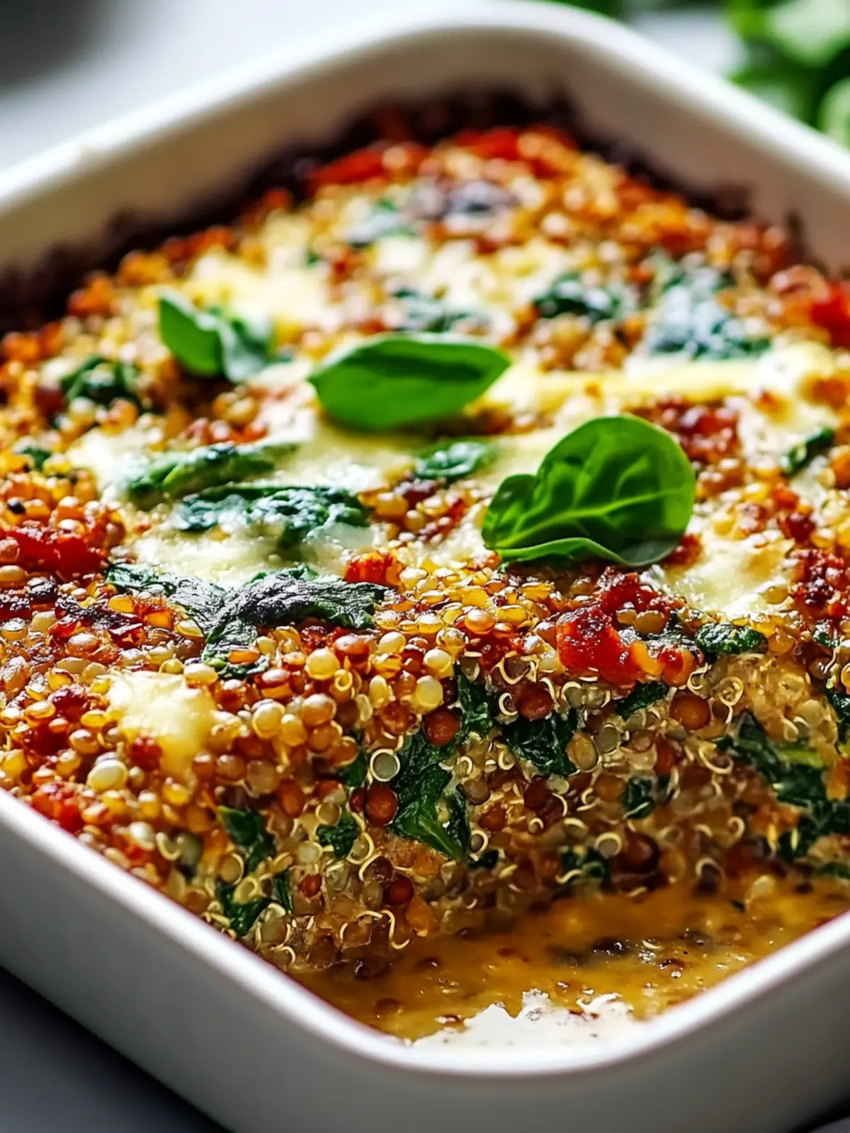 Nutritious Quinoa Lentil Spinach Bake Recipe