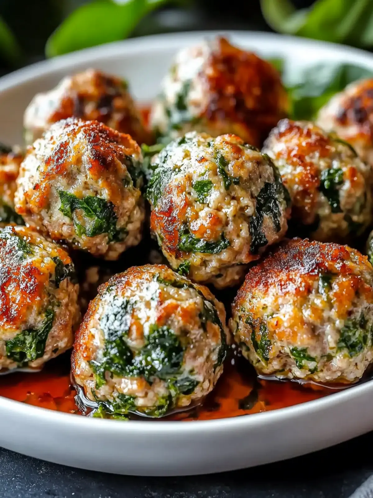 Spinach Garlic Meatballs Recipe