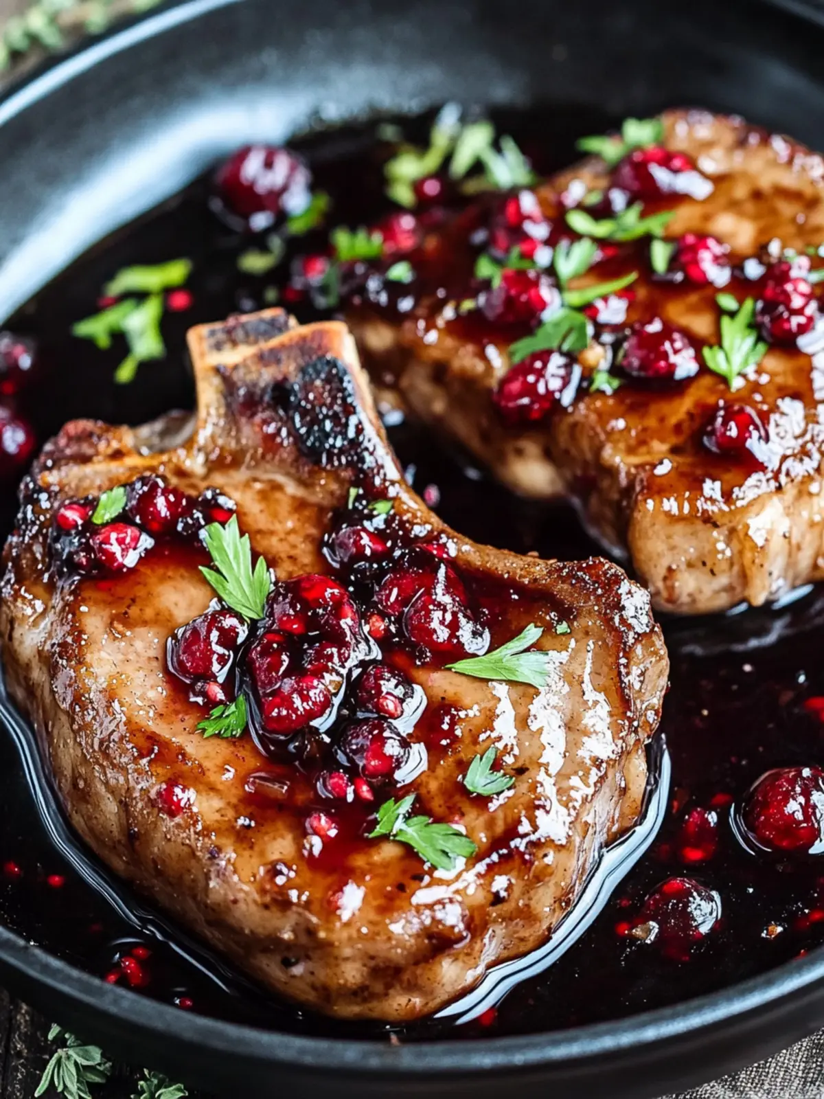 Sweet Meets Tangy Raspberry Balsamic Glazed Pork Chops