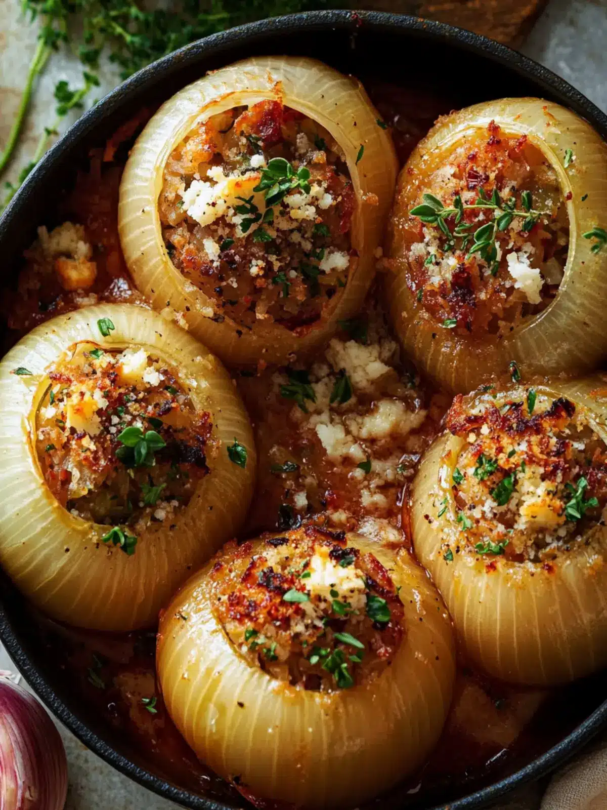 Greek Stuffed Onions