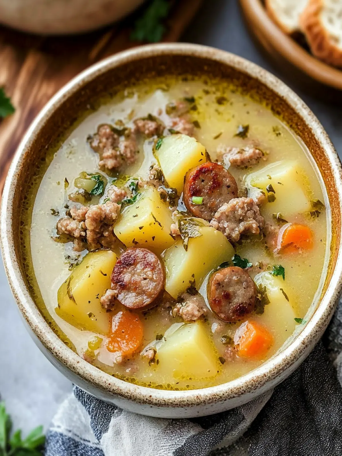 Classic German Potato Soup With Sausage