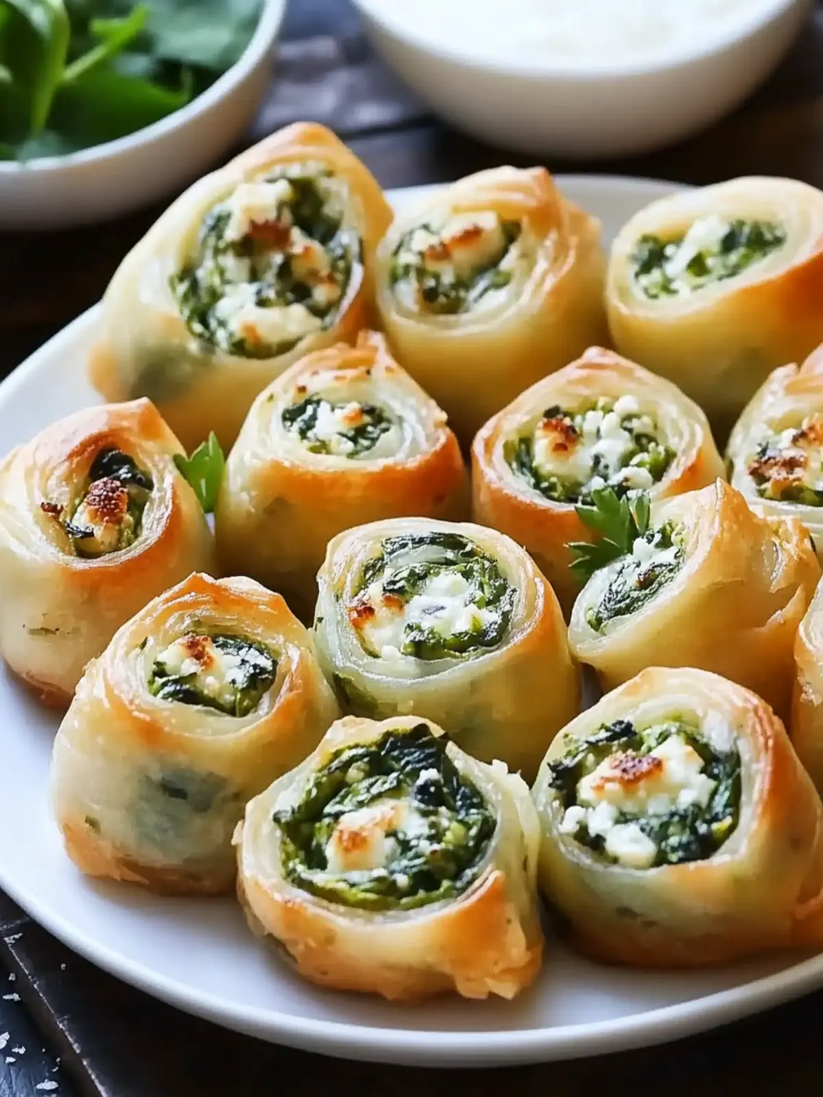 Spinach Feta Mini Rolls: Quick & Irresistible Appetizers 5 Spinach Feta Mini Rolls