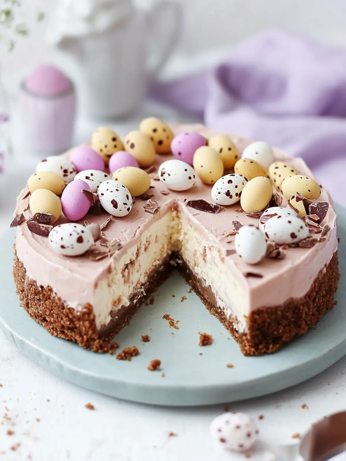 Delicious No-Bake Cadbury Mini Egg Cheesecake for Easter Joy 5 No-Bake Cadbury Mini Egg Cheesecake